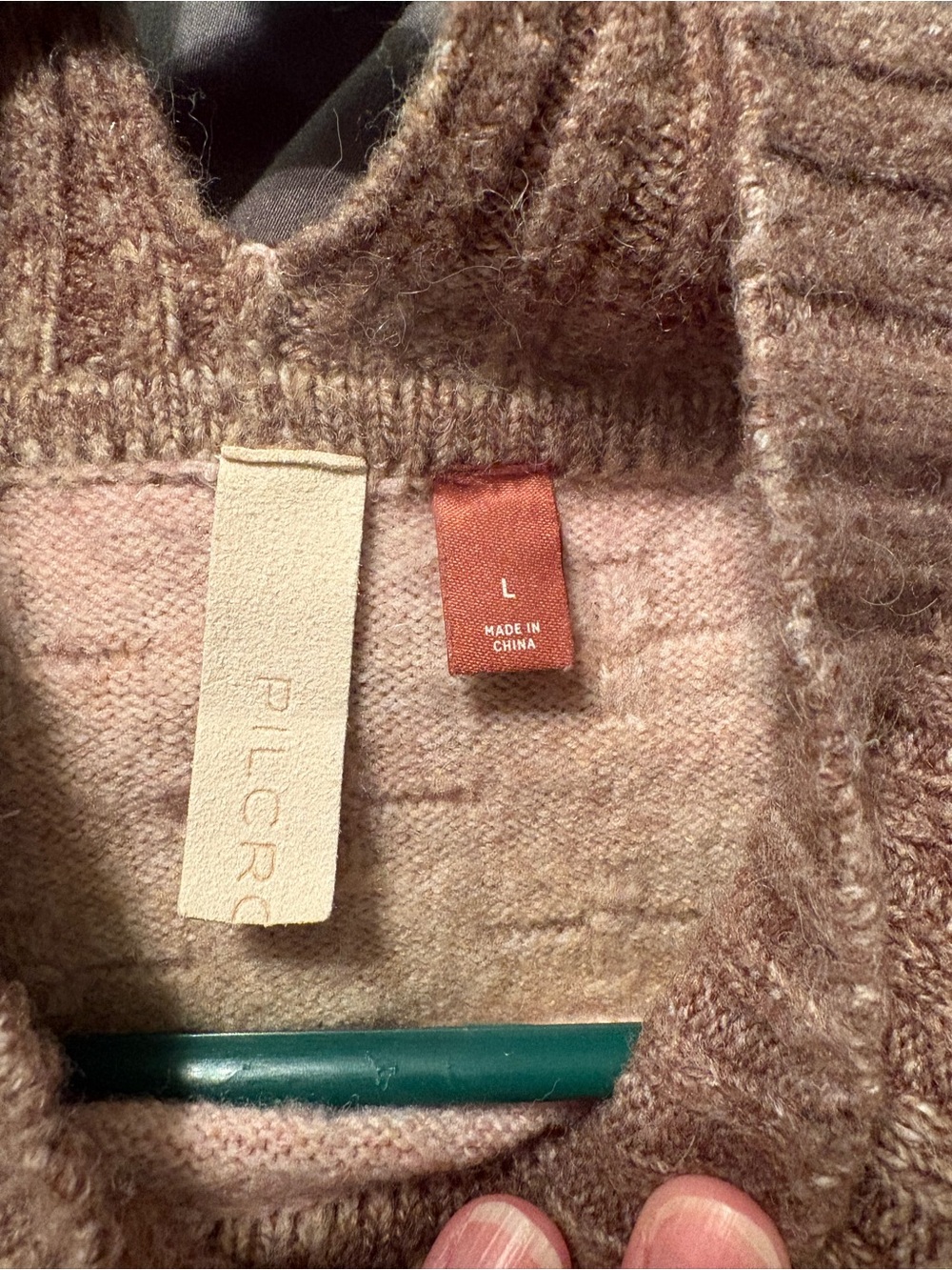 Pilcro at Anthropologie cropped mock neck pastel pink multicolor sweater size L - Picture 3 of 5